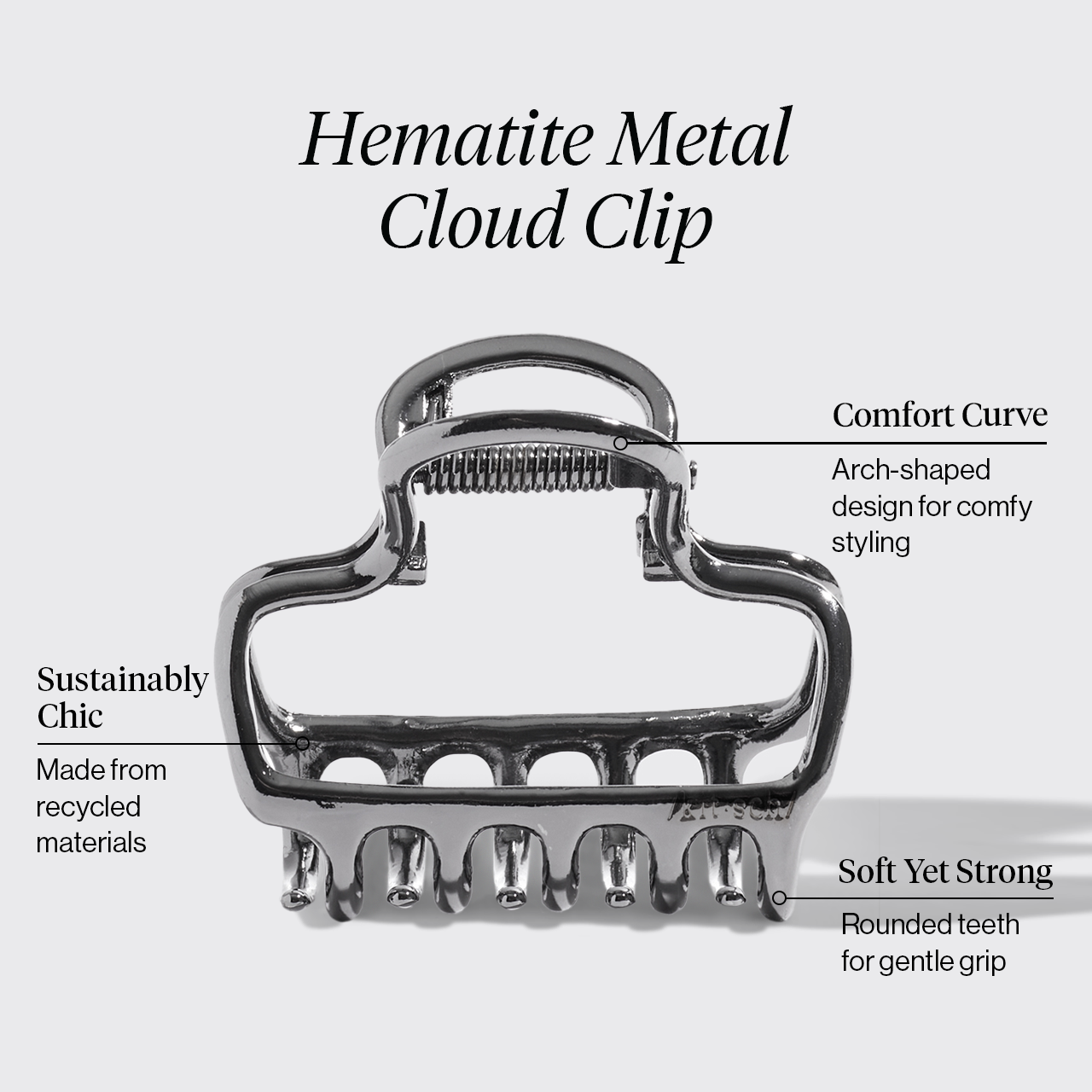Metallwolkenhaarspange - Hämatit