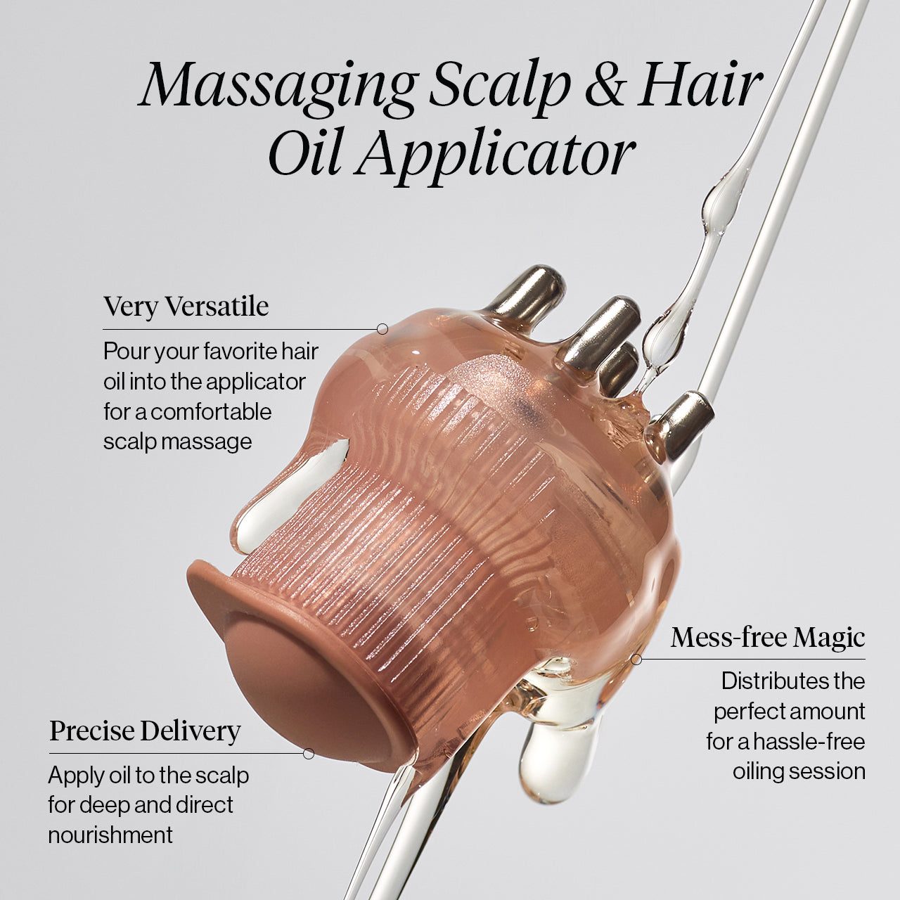Kitsch hair oil application to scalp steps diagram