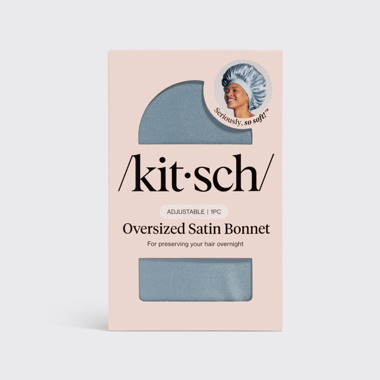 Haze Blue Oversized Satin Bonnet