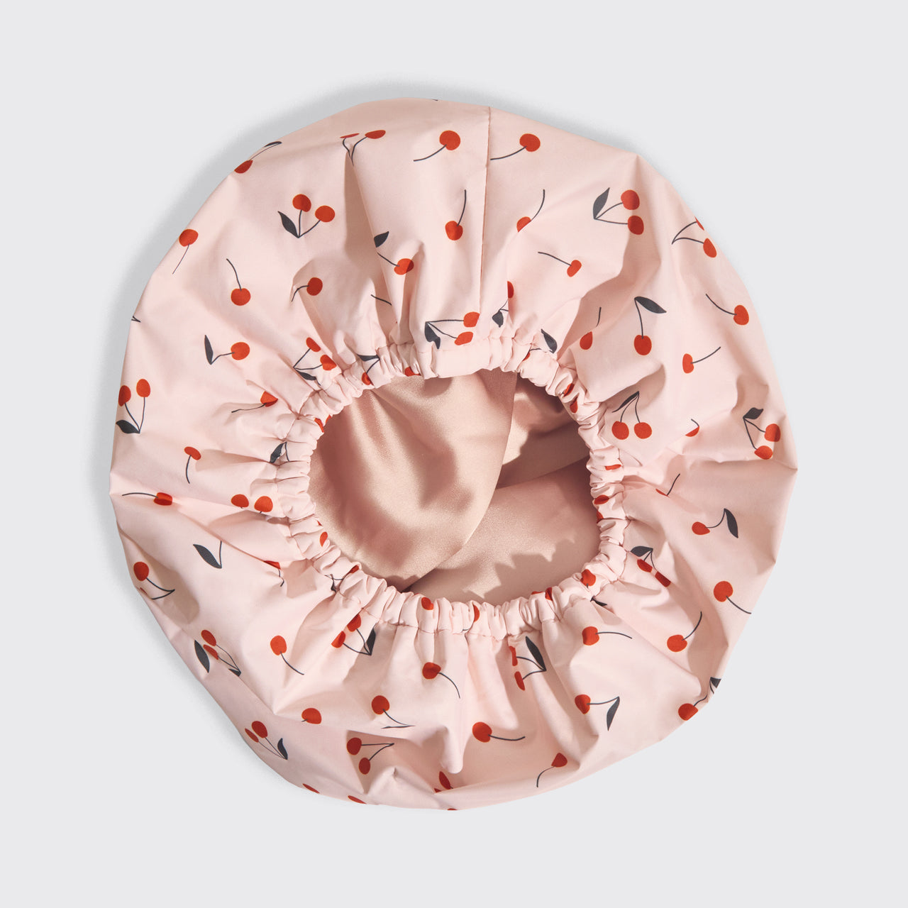 Cherry Print Satin Shower Cap