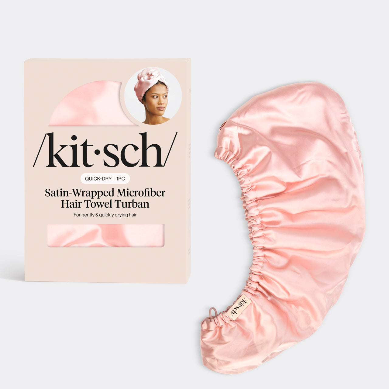 Blush Satin Wrapped Hair Towel