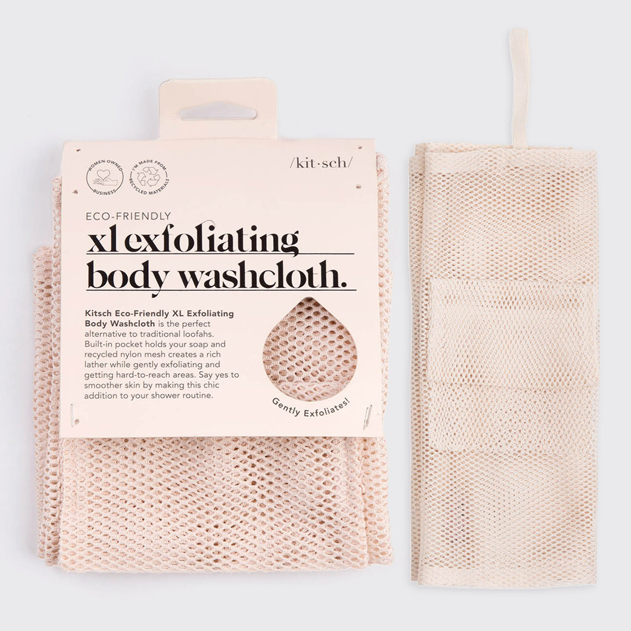 XL Exfoliating Body Washcloth Blush KITSCH