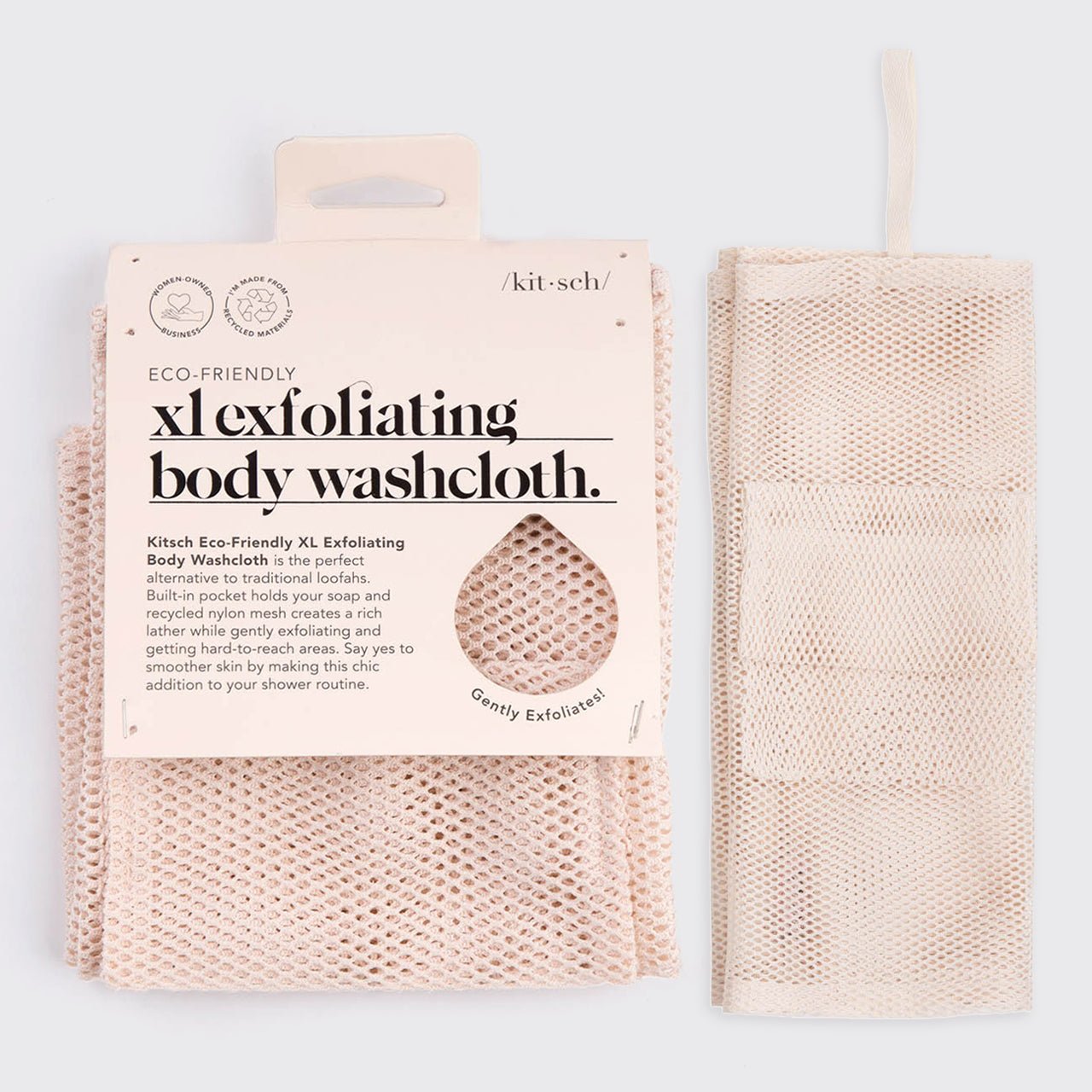 XL Exfoliating Body Washcloth - Blush – KITSCH