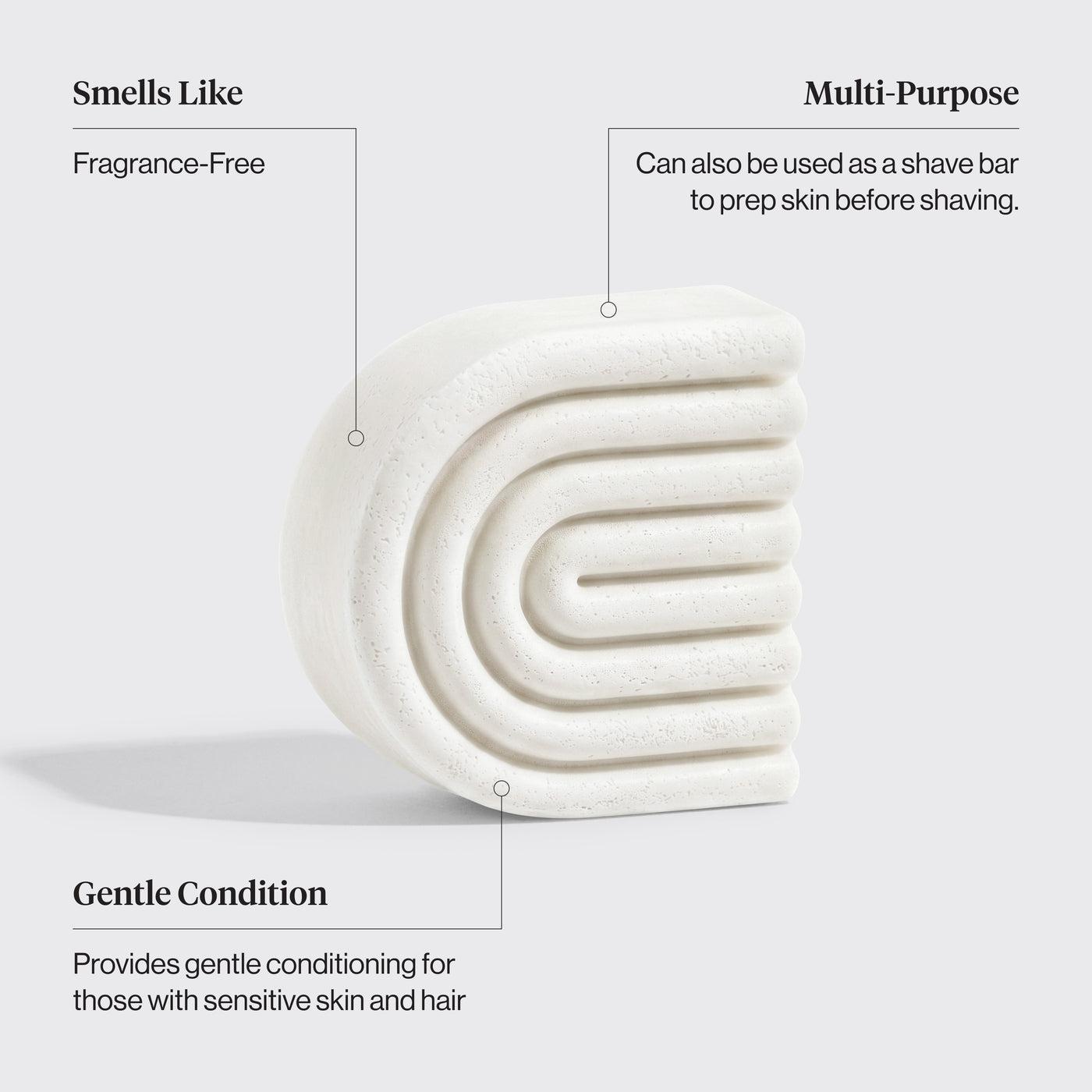 KITSCH Ultra Sensitive Conditioner & Shave Bar ingredients – 5-ingredient sulfate-free formula for sensitive scalp and skin