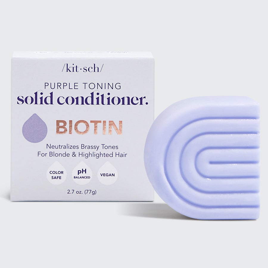 Purple Shampoo & Conditioner Bar with Biotin Caddy Bundle
