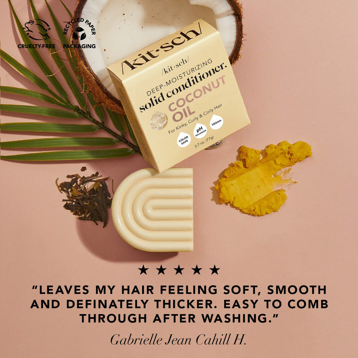 KITSCH - Coconut Oil Shampoo & Conditioner Bar Combo for Dry Damaged Hair