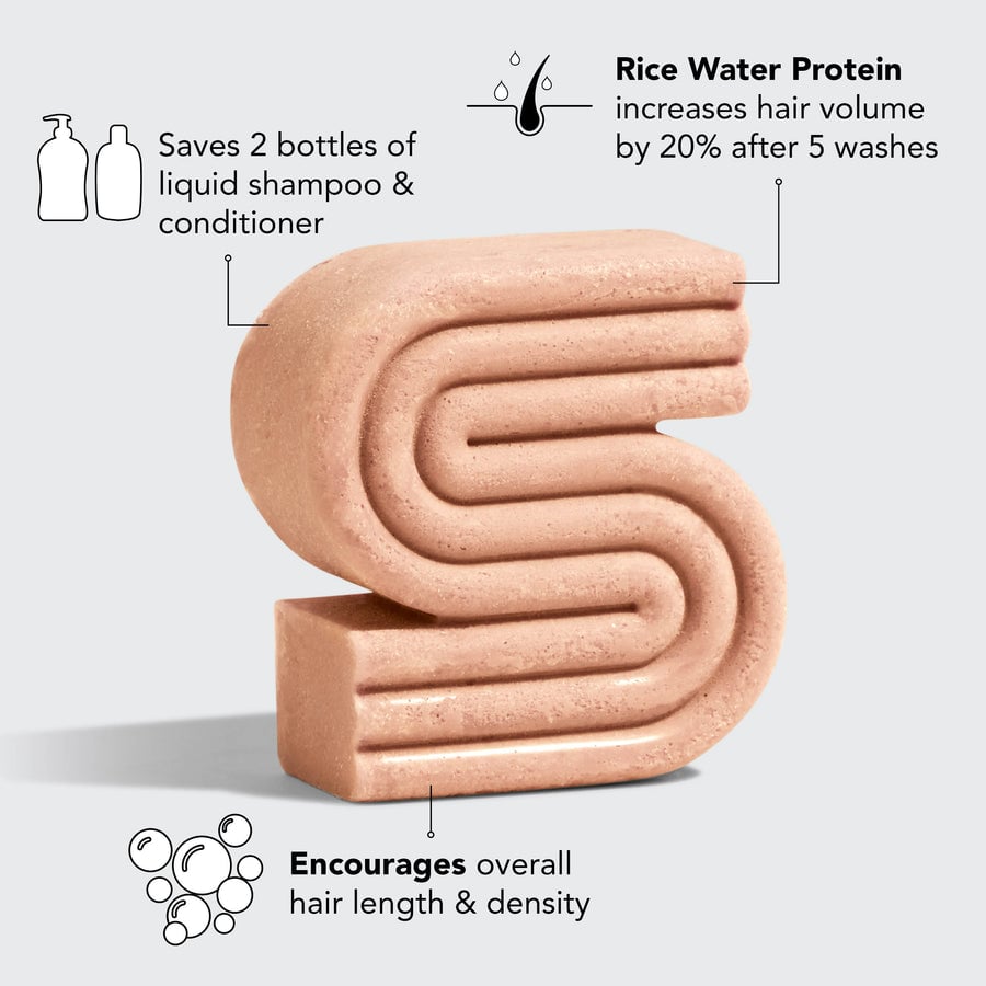 Σαμπουάν & μαλακτικό σαπούνι για την ανάπτυξη των μαλλιών με νερό ρυζιού