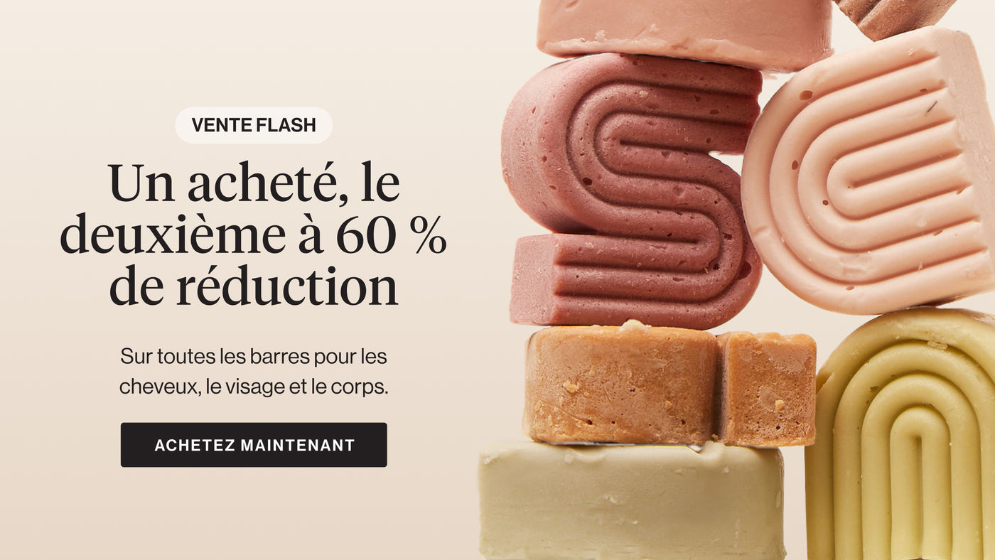 Buy one, get one 60% off - all hair, face, and body bars. Today only.