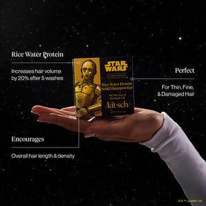 Star Wars™ & Kitsch Shampooing solide fortifiant à base de protéines d'eau de riz - C-3PO