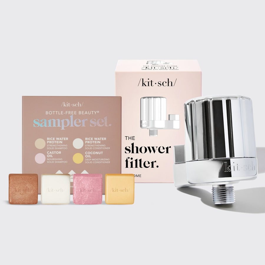 Shower Filter + Shampoo & Conditioner 4pc Set - Chrome