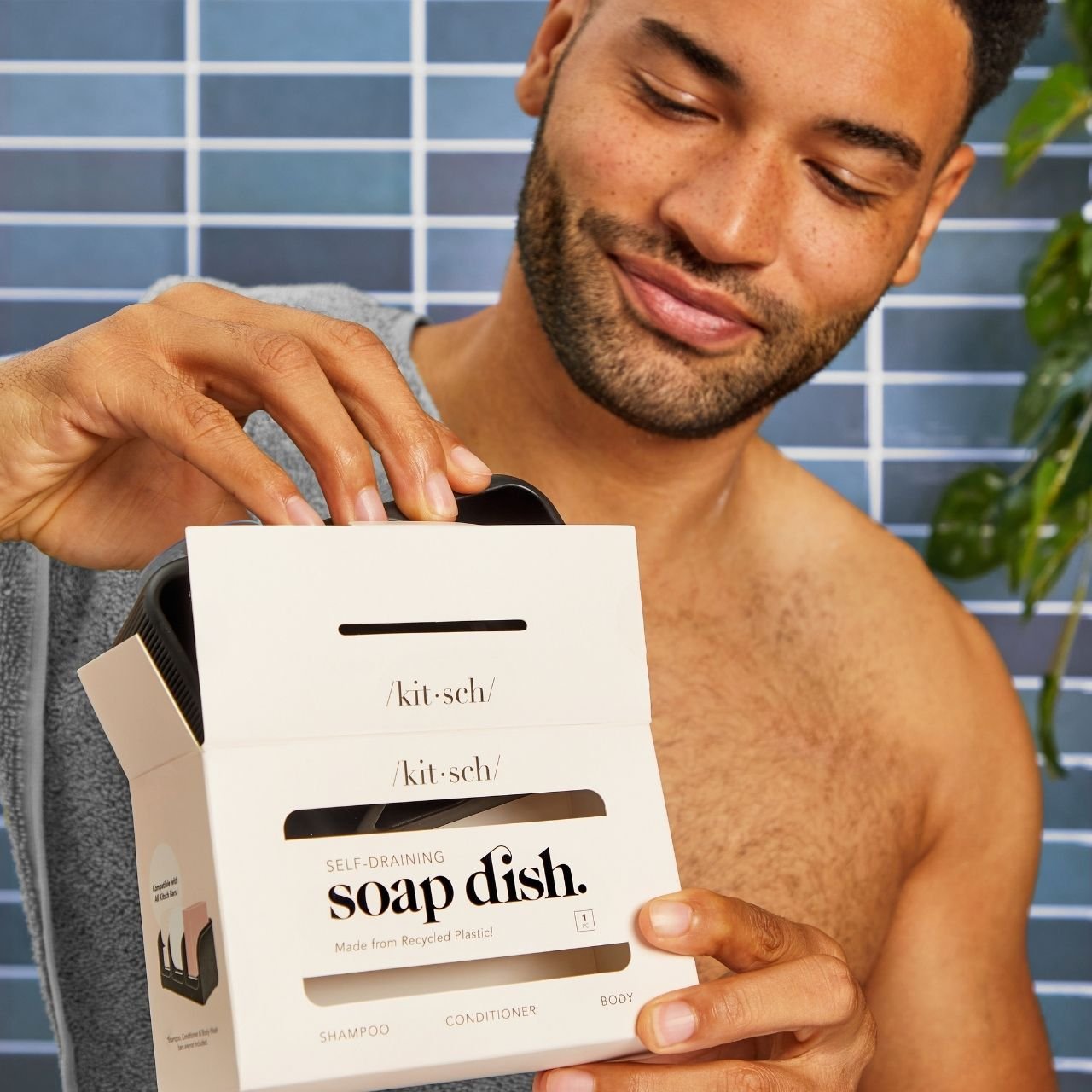 Self-Draining Soap Dish - Black