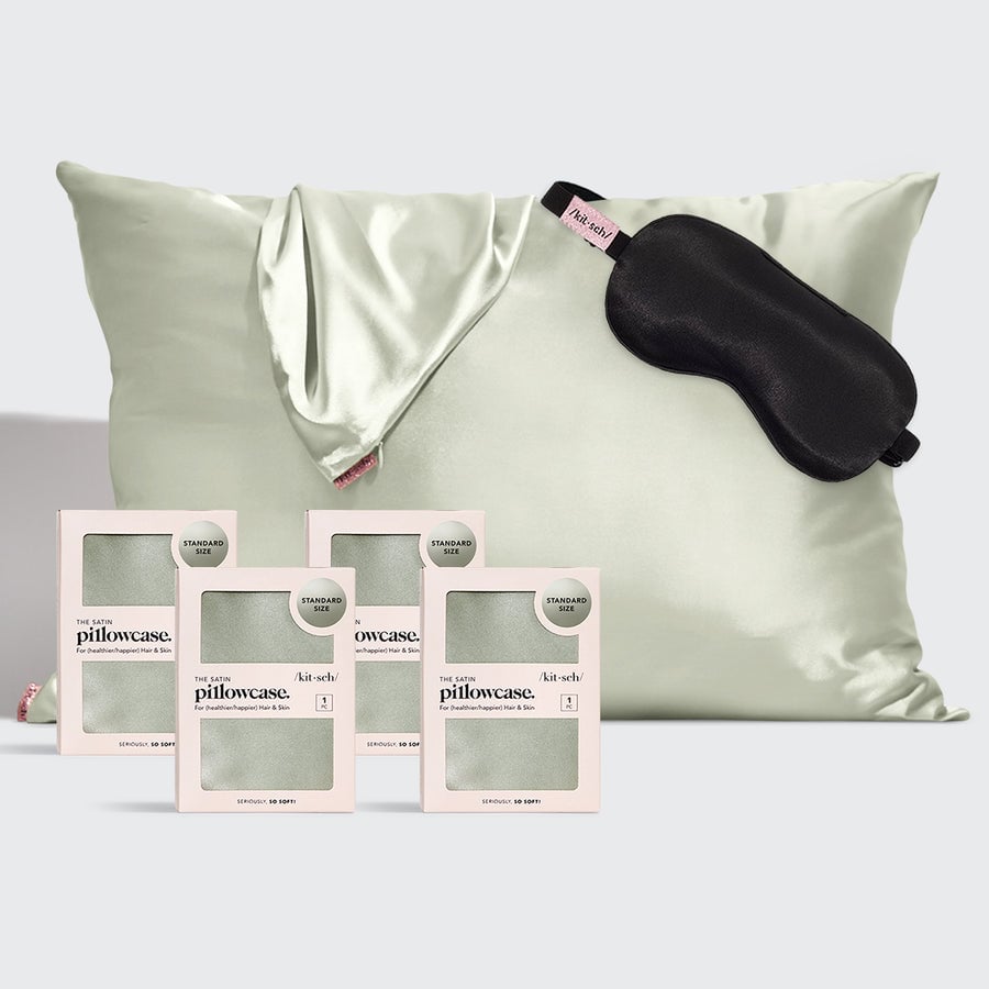 Luxe Satin Pillowcase & Eye Mask Bundle -  Sage