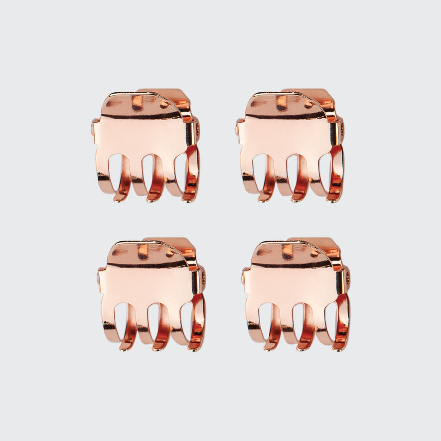 Mini Claw Clips Square 4pc - Rose Gold