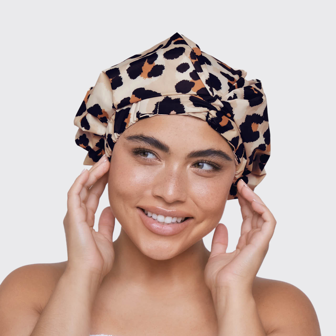 Kitsch Cleanse Ritual Shower Cap, Elevated, Leopard