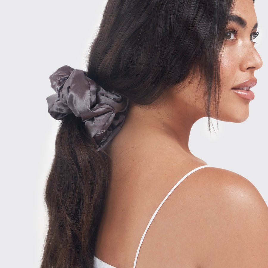 Satin Sleep Pillow Scrunchies - Blush/Gray