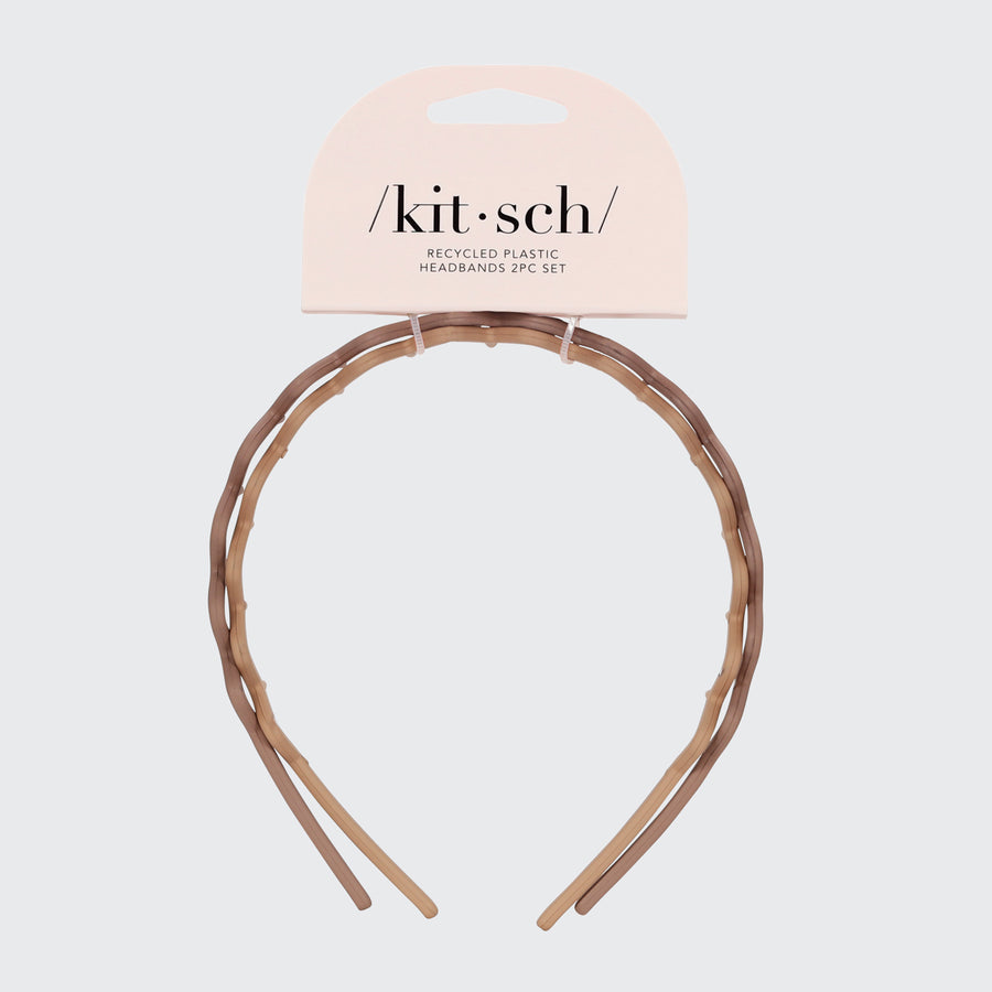 Buy Recycled Plastic Zig Zag Headband 2pc Neutral KITSCH