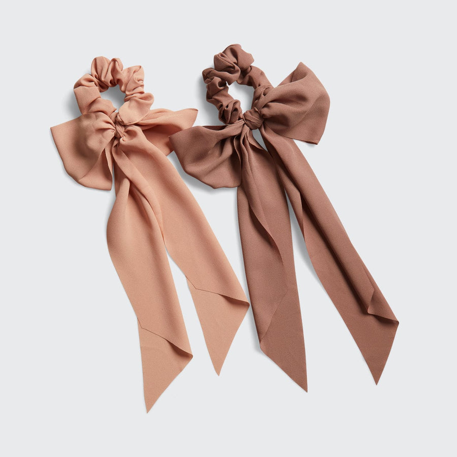 Crepe Scarf Scrunchie 2pc Set - Terra Cotta