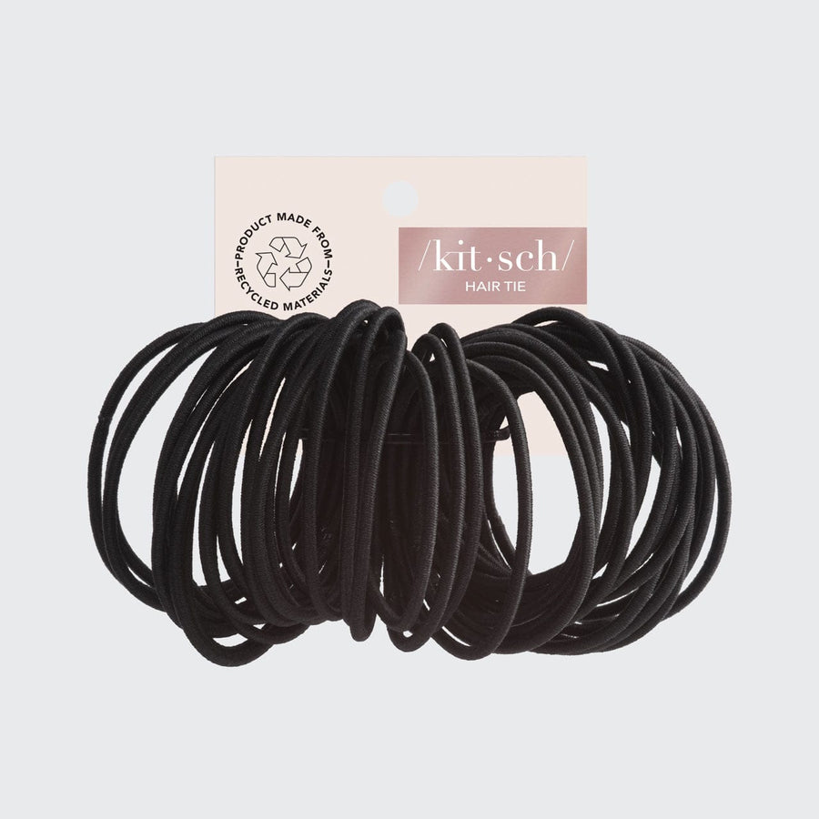 Recycled Polyester Thin Elastics 40pc- Black