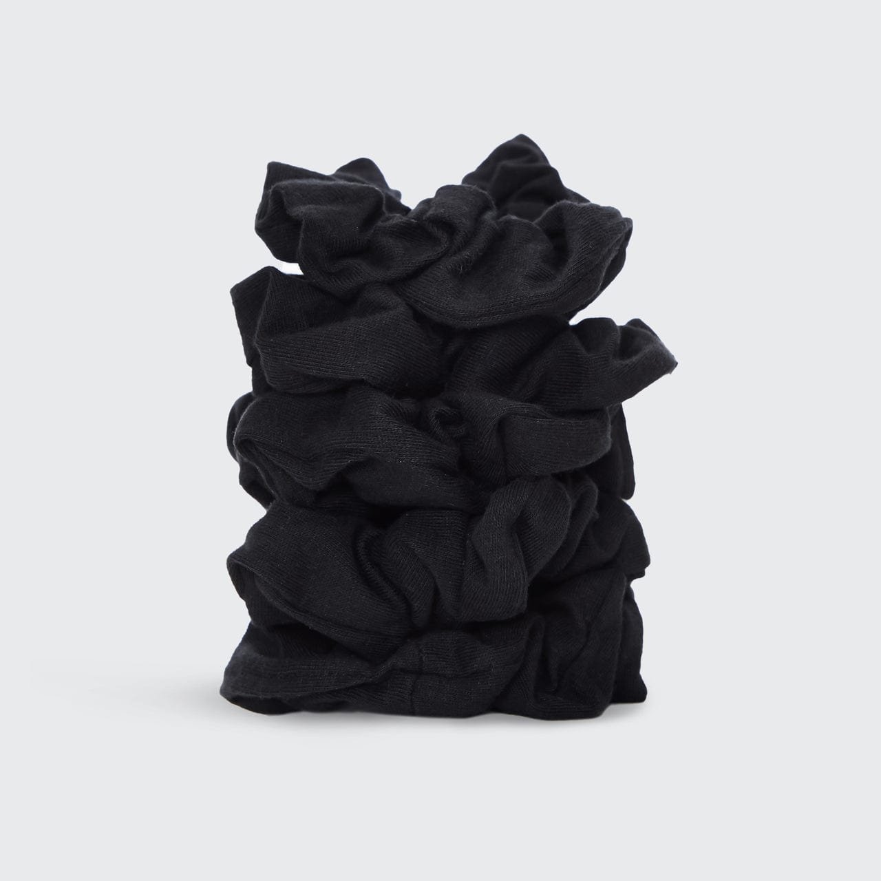 Organic Cotton Knit Scrunchies 5pc - Black