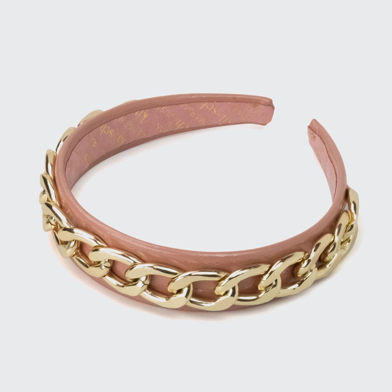 Patent Headband with Chain - Blush