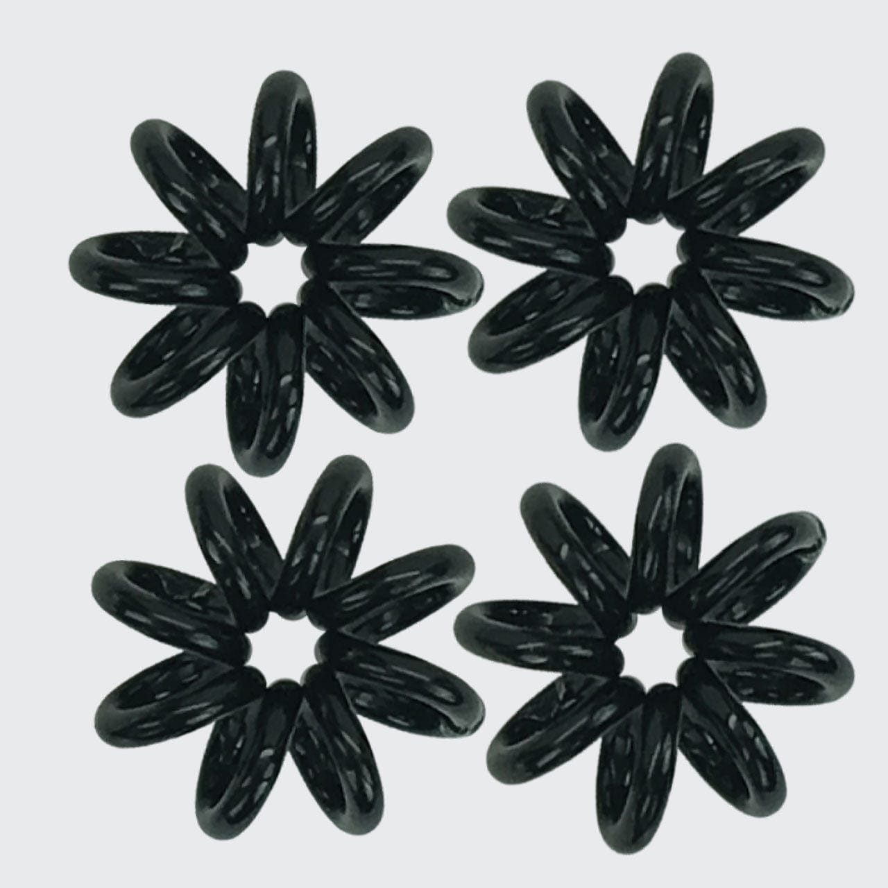 Mini Spiral Hair Ties 8 Pack - Black