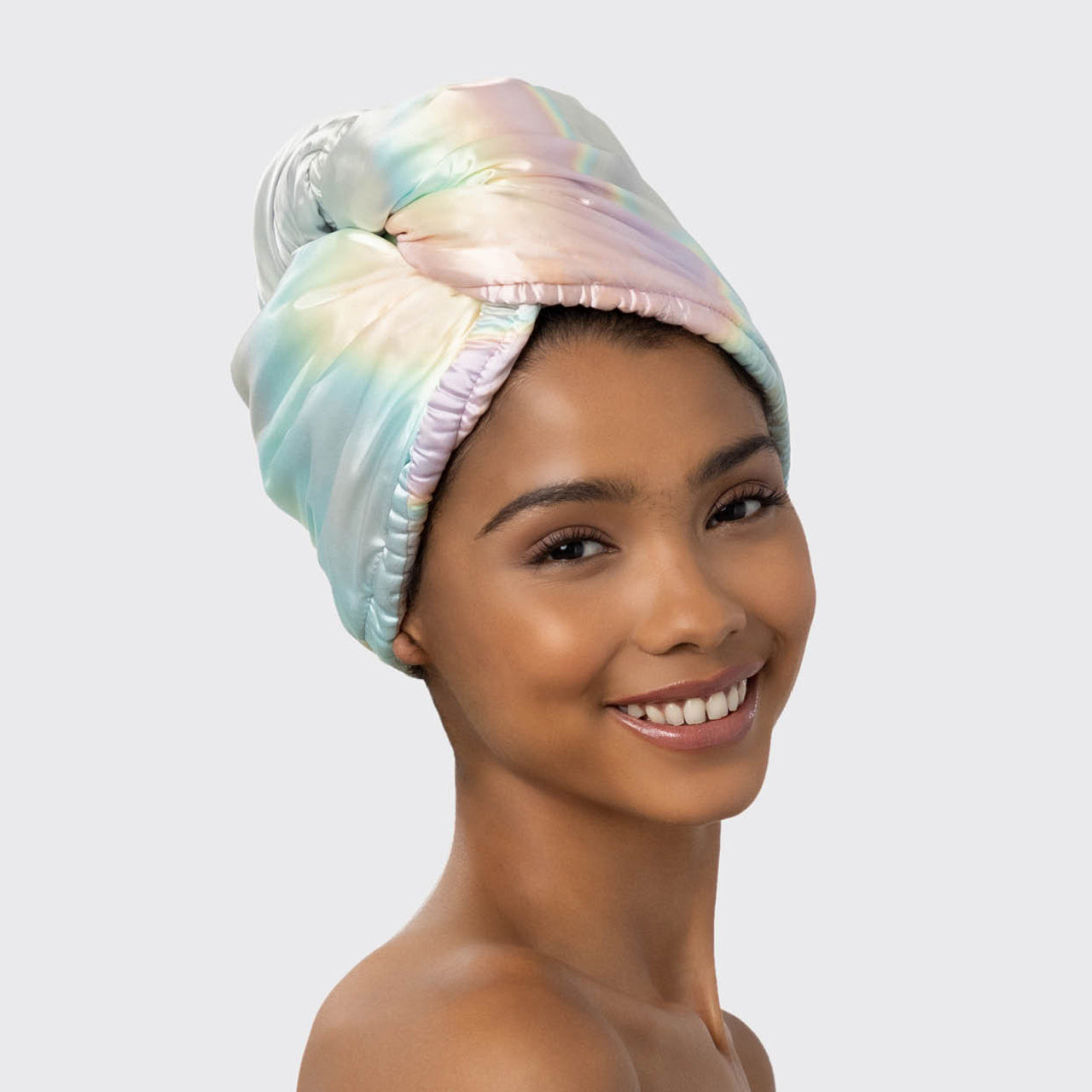 Satin-Wrapped Hair Towel - Aura