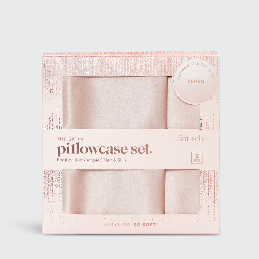 Holiday Satin Pillowcase 2 Pack - Blush