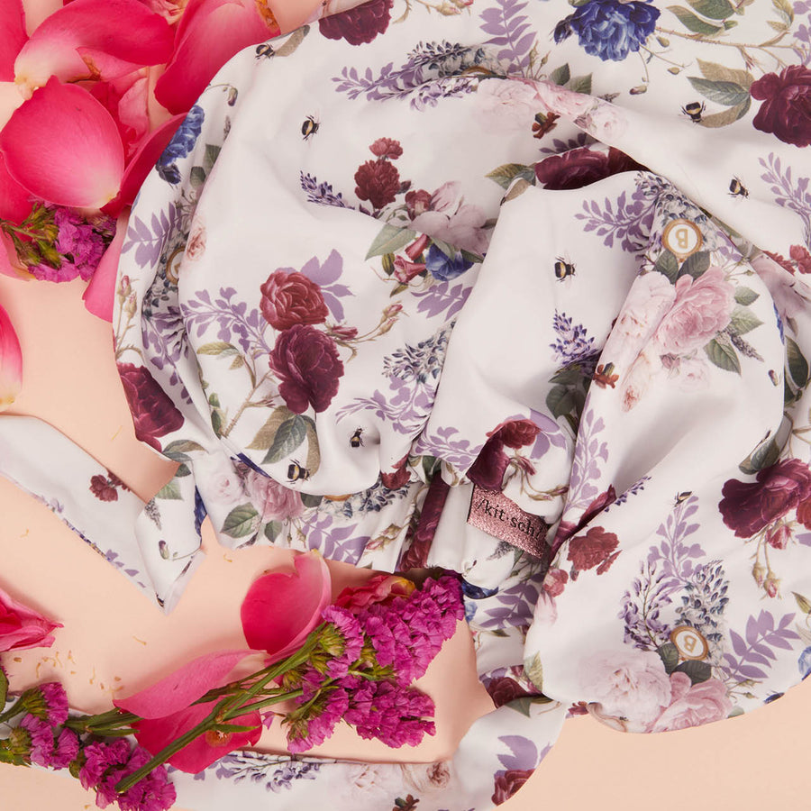 Bridgerton x Kitsch XL Satin Bonnet - Floral