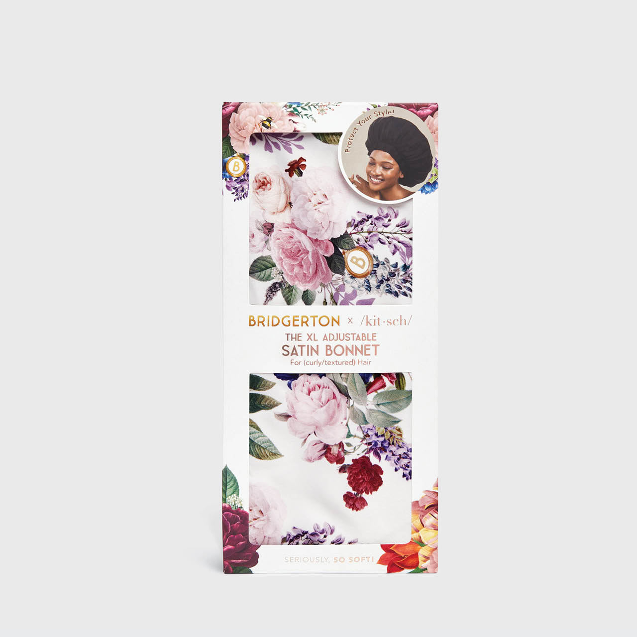Bridgerton x Kitsch XL Satin Bonnet - Floral