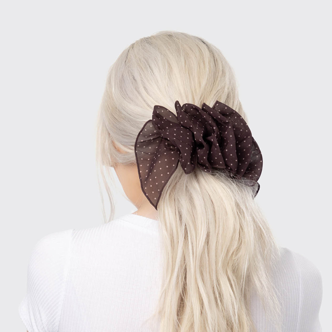 Recycled Chiffon Polka Dot Bow Barrette | KITSCH