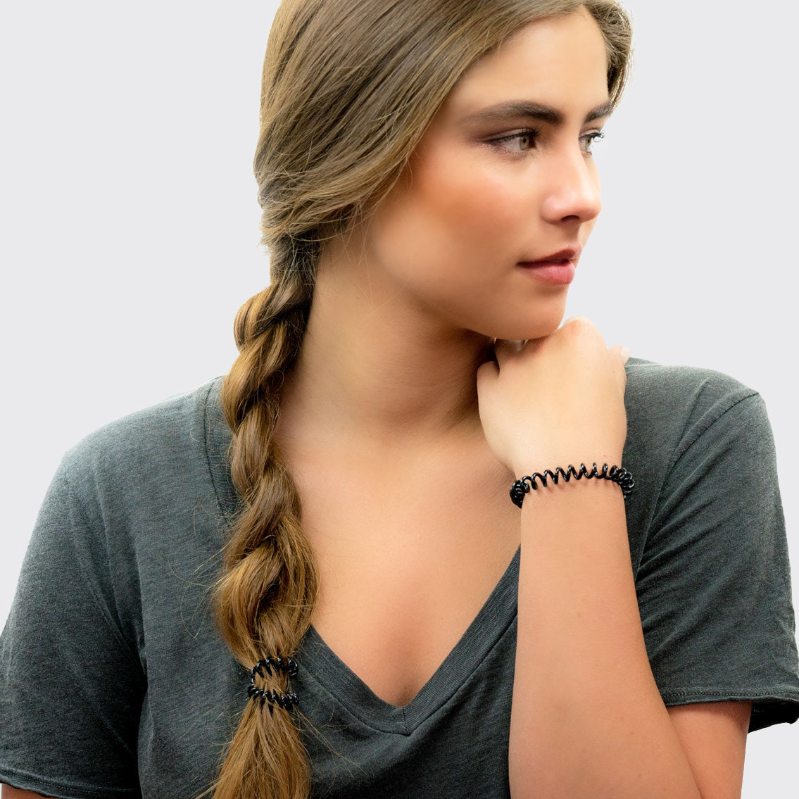 Spiral Hair Ties 4 Pack - Black