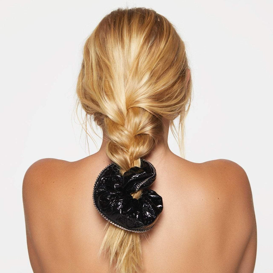 Patent Scrunchie with Chain - Black Kitsch X Justine Marjan Kitsch X Justine Marjan 