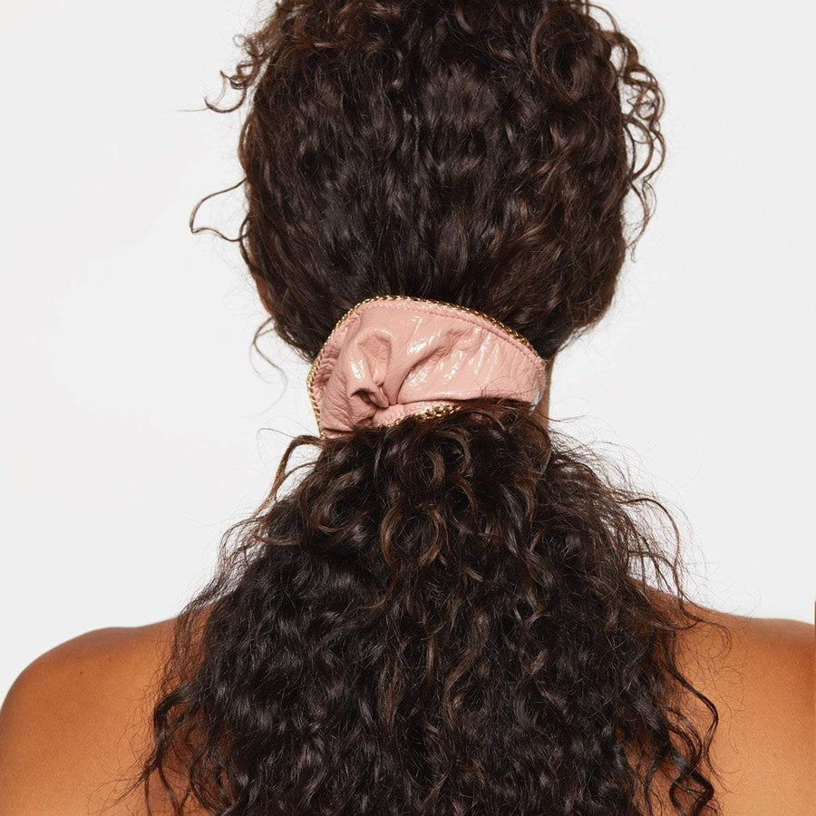 Patent Scrunchie with Chain - Blush Kitsch X Justine Marjan Kitsch X Justine Marjan 