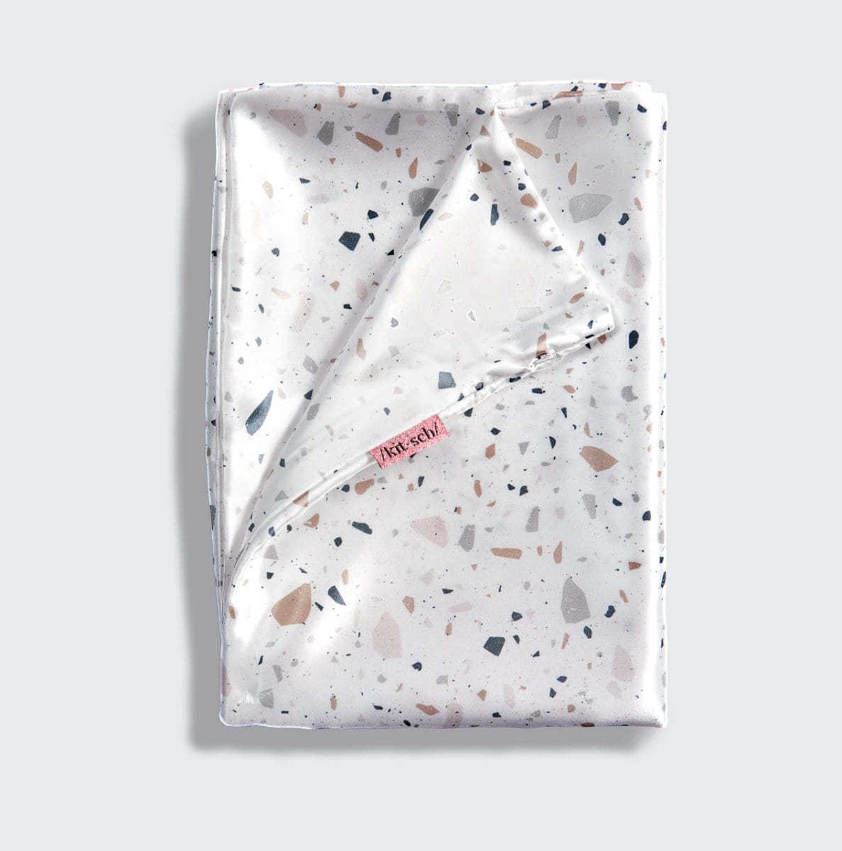 Satin Pillowcase - White Terrazzo - KITSCH