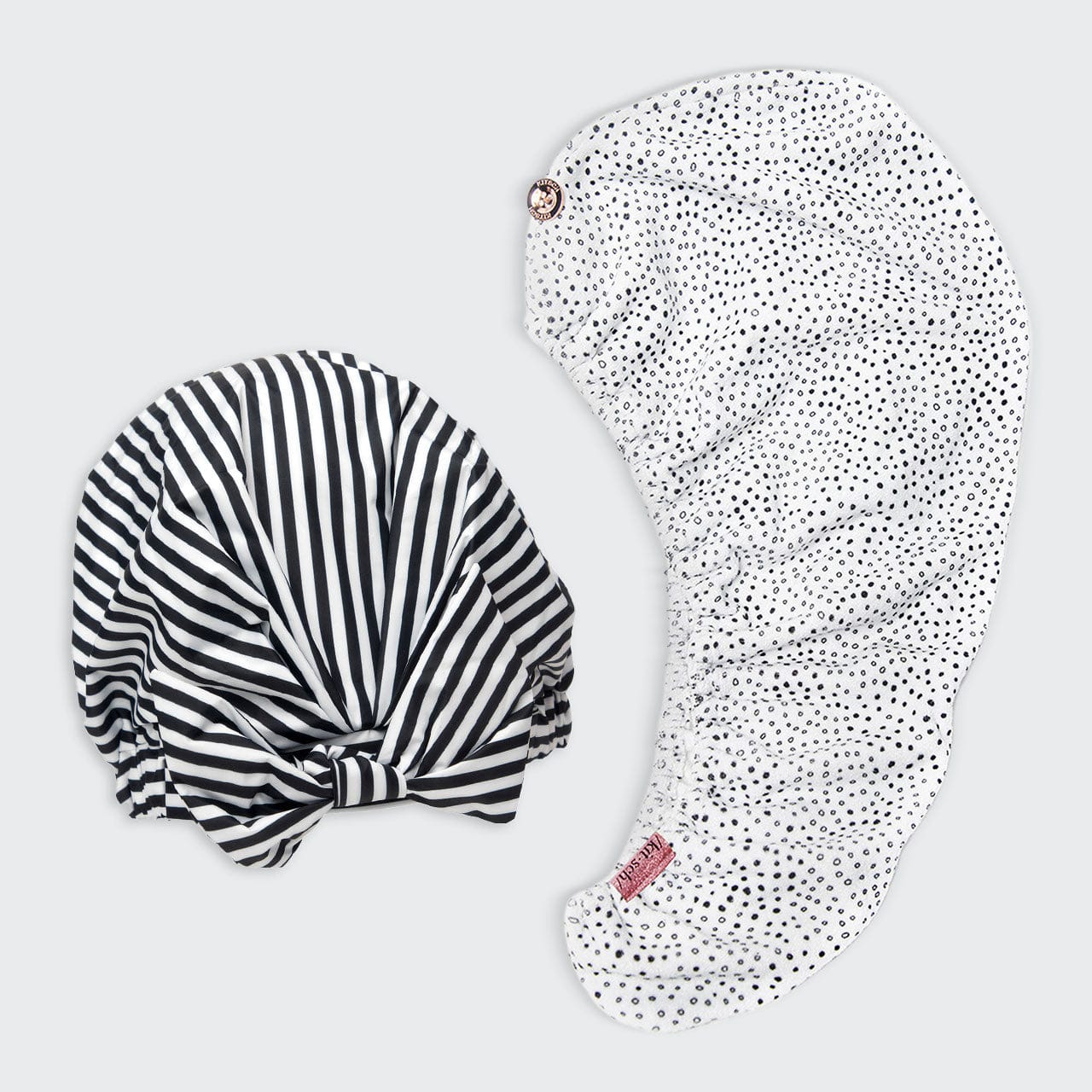 Dots & Stripes Shower Cap & Hair Towel Bundle
