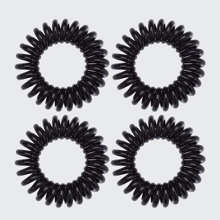 Spiral Hair Ties 4 Pack - Black