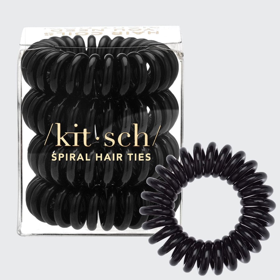 Spiral Hair Ties 4 Pack - Black
