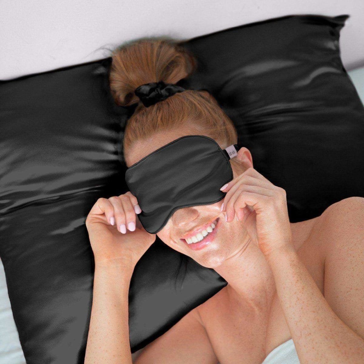 Luxe Satin Pillowcase & Eye Mask Bundle - Black