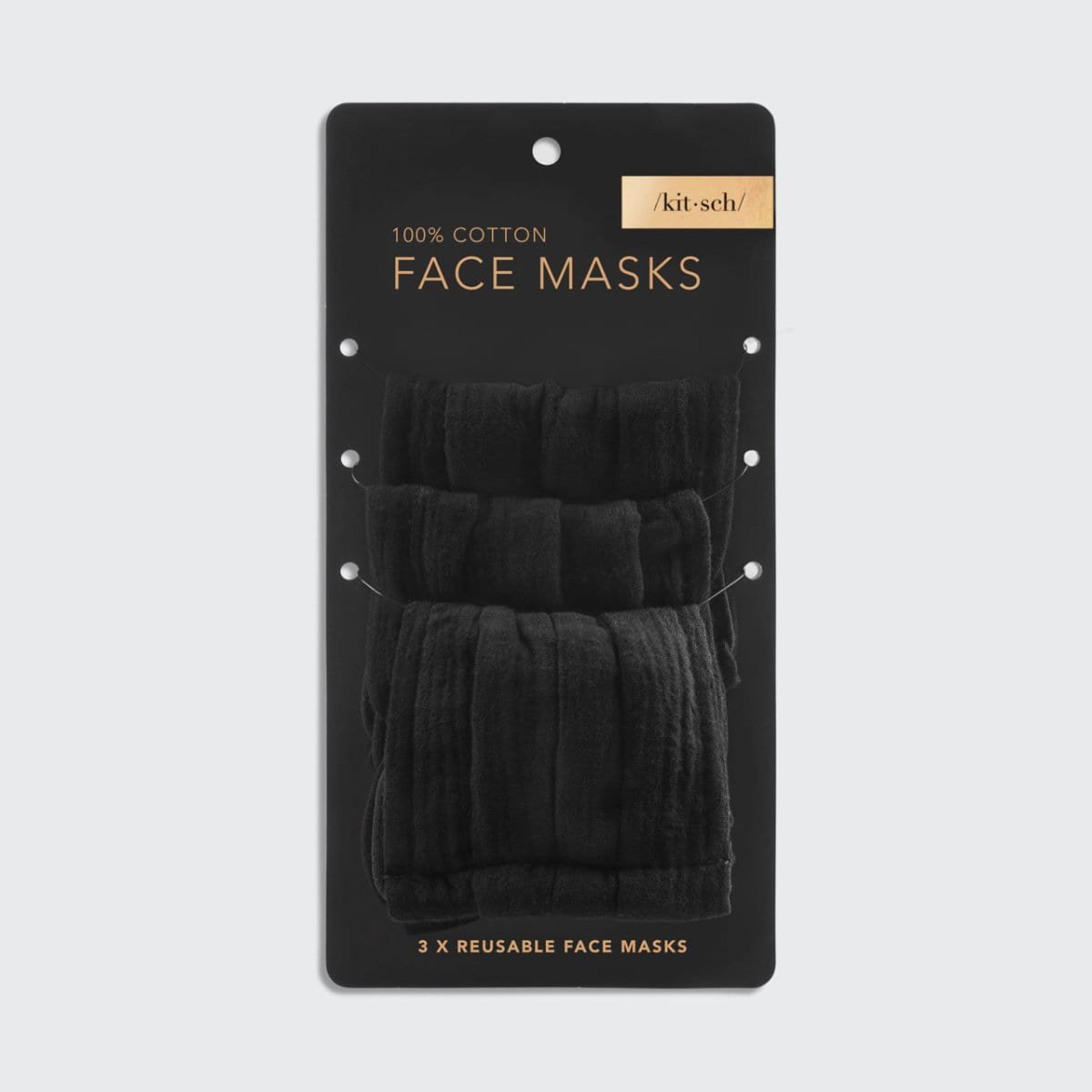 Cotton Face Mask Black 3 Pack