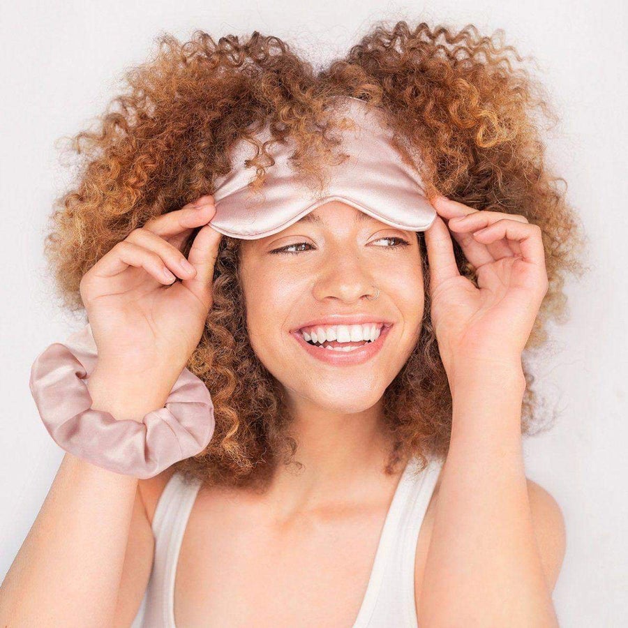 Eyemask & Sleep scrunchie set - Blush Sleep KITSCH 