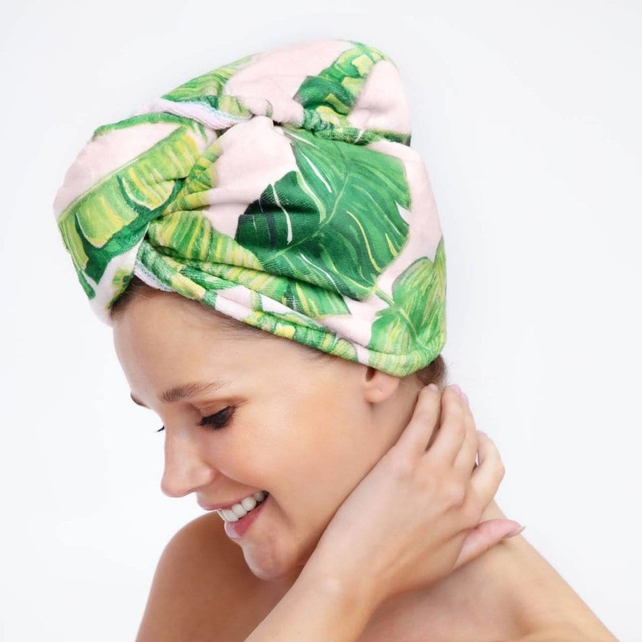Pretty Palm Shower Cap & Hair Towel Bundle - KITSCHPalm Shower Cap & Hair Towel Bundle